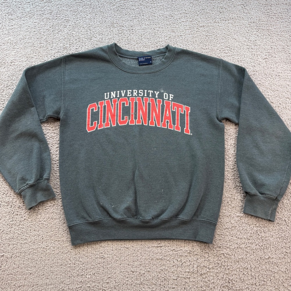Vintage MV Sport University of Cincinnati Sweatshirt Green Mens Small 90s UC